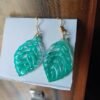 Aqua Leaf Resin Earings